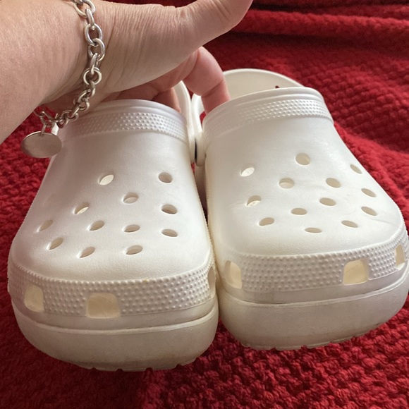 Crocs platform women’s size 10 white clogs “unisex” - Picture 10 of 13